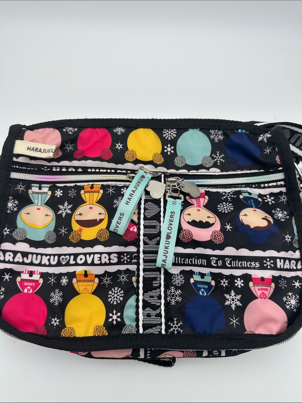 Vintage Harajuku Lovers Crossbody Nylon Messenger Bag Limited Edition Purse Y2K - Picture 11 of 16